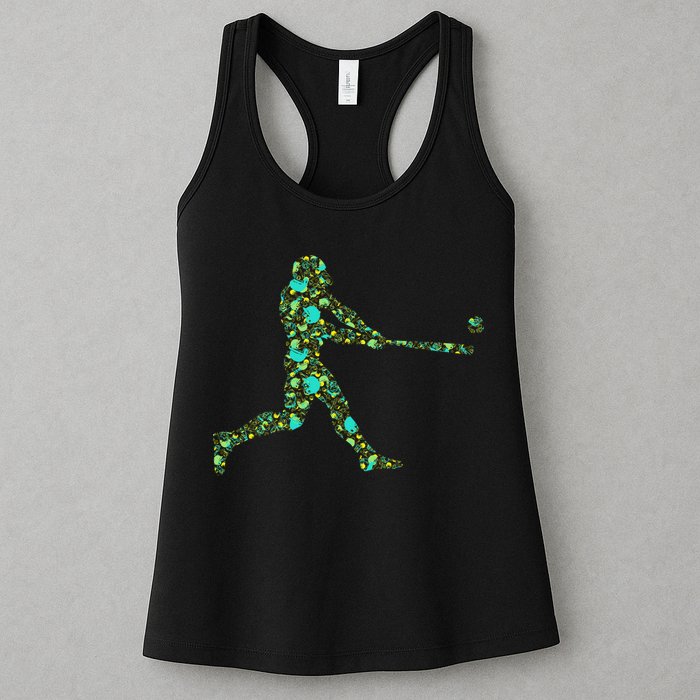 Baseball Player Pattern Womens Tank Top