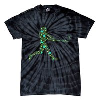 Baseball Player Pattern Tie-Dye T-Shirt
