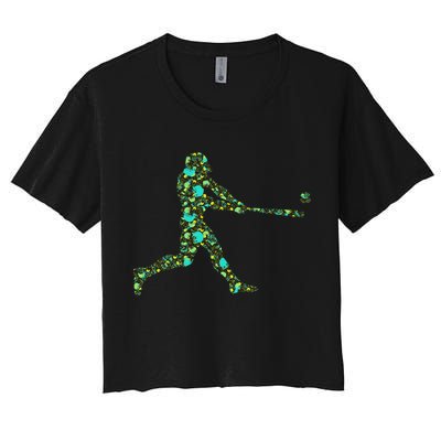 Baseball Player Pattern Crop Top