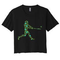 Baseball Player Pattern Crop Top