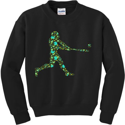 Baseball Player Pattern Kids Sweatshirt