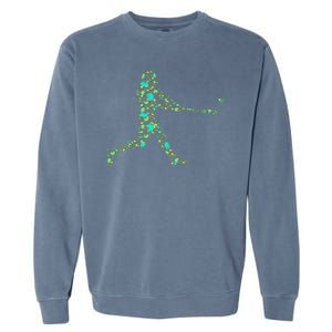 Baseball Player Pattern Garment-Dyed Sweatshirt