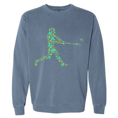 Baseball Player Pattern Garment-Dyed Sweatshirt