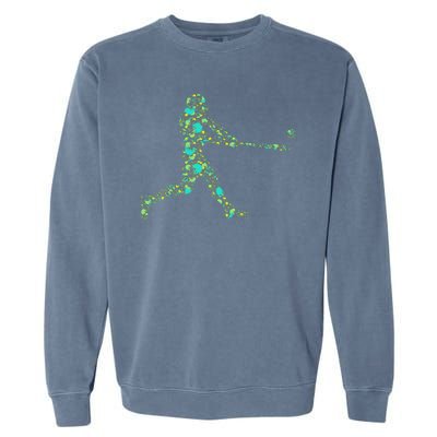 Baseball Player Pattern Garment-Dyed Sweatshirt