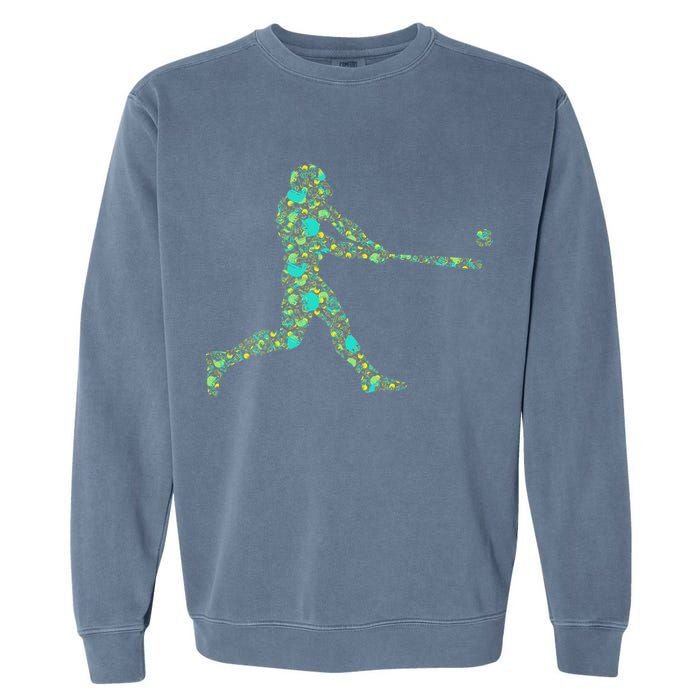 Baseball Player Pattern Garment-Dyed Sweatshirt