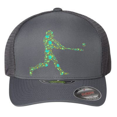 Baseball Player Pattern Flexfit Unipanel Trucker Cap