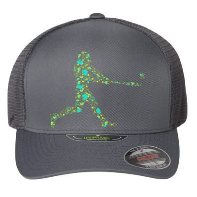 Baseball Player Pattern Flexfit Unipanel Trucker Cap