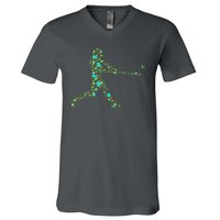 Baseball Player Pattern V-Neck T-Shirt