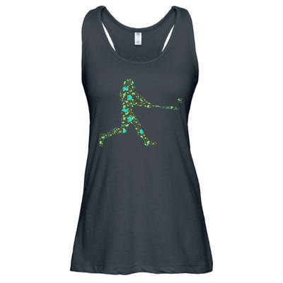 Baseball Player Pattern Ladies Essential Flowy Tank