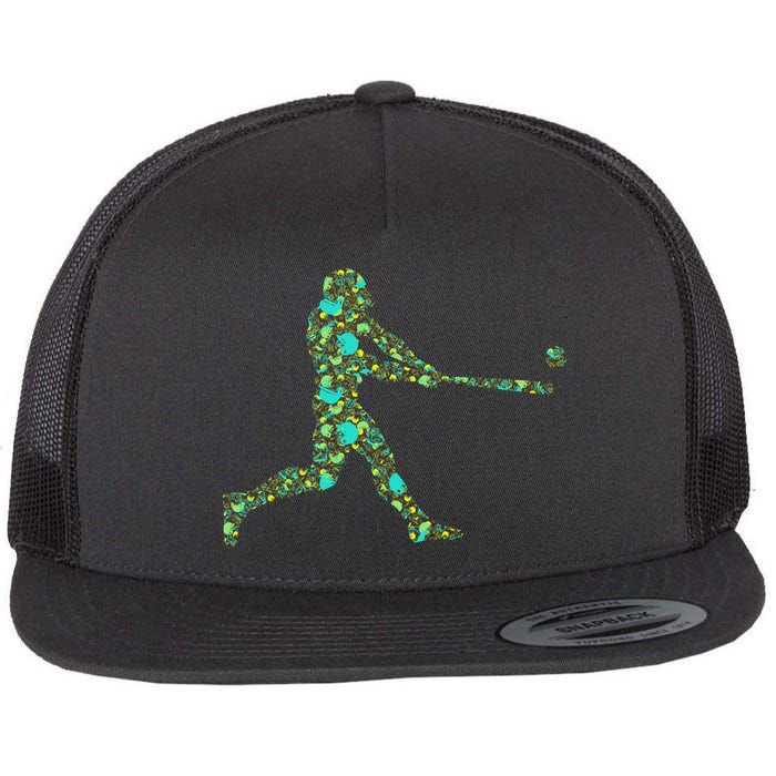 Baseball Player Pattern Flatbill Hat
