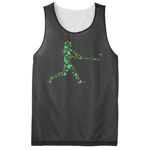 Baseball Player Pattern Mesh Reversible Basketball Jersey Tank