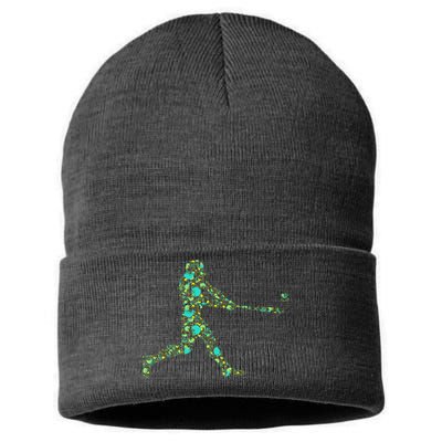 Baseball Player Pattern Sustainable Knit Beanie