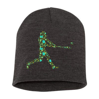 Baseball Player Pattern Short Acrylic Beanie