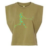 Baseball Player Pattern Garment-Dyed Women's Muscle Tee