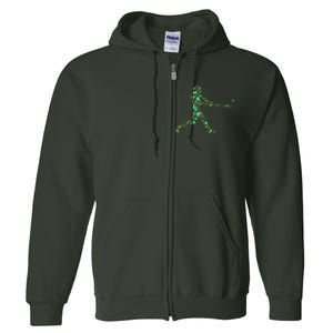 Baseball Player Pattern Full Zip Hoodie