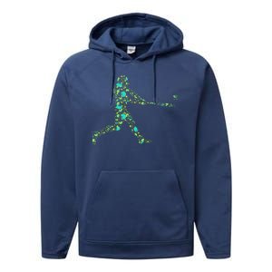 Baseball Player Pattern Performance Fleece Hoodie