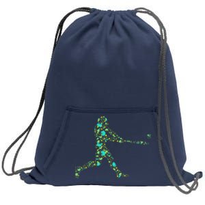 Baseball Player Pattern Sweatshirt Cinch Pack Bag