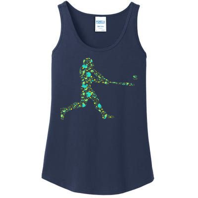 Baseball Player Pattern Ladies Essential Tank