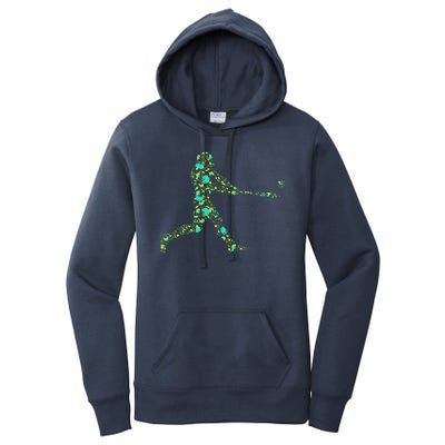 Baseball Player Pattern Women's Pullover Hoodie