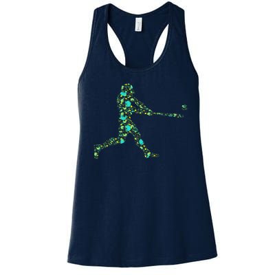 Baseball Player Pattern Women's Racerback Tank