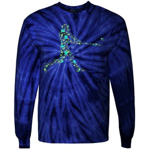 Baseball Player Pattern Tie-Dye Long Sleeve Shirt