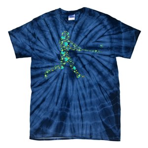 Baseball Player Pattern Tie-Dye T-Shirt