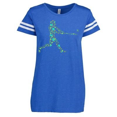 Baseball Player Pattern Enza Ladies Jersey Football T-Shirt