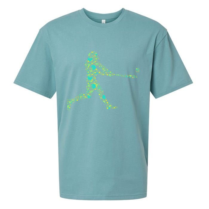 Baseball Player Pattern Sueded Cloud Jersey T-Shirt
