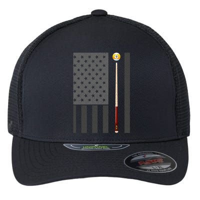 Billiards Pool Player Table Usa Us American Flag Meaningful Gift Flexfit Unipanel Trucker Cap