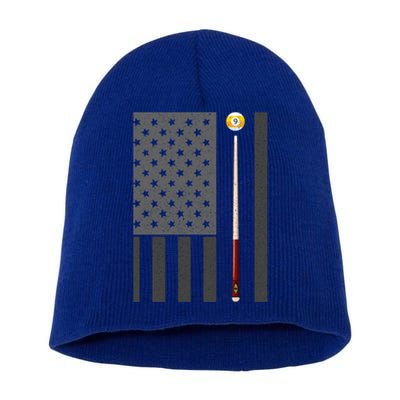 Billiards Pool Player Table Usa Us American Flag Meaningful Gift Short Acrylic Beanie