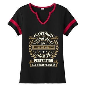 Birthday Premium Quality 1971 Birthday Mom Dad Gift 52nd Birthday Ladies Halftime Notch Neck Tee