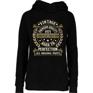 Birthday Premium Quality 1971 Birthday Mom Dad Gift 52nd Birthday Womens Funnel Neck Pullover Hood