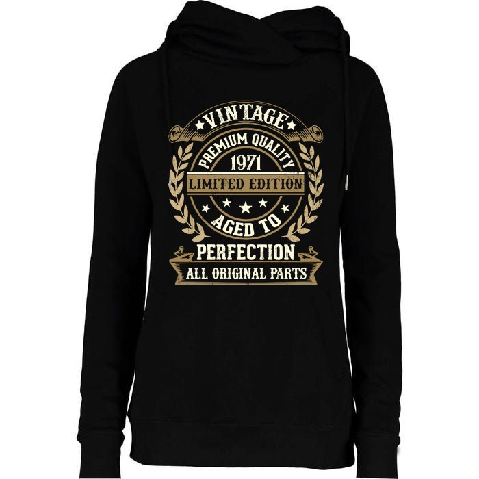 Birthday Premium Quality 1971 Birthday Mom Dad Gift 52nd Birthday Womens Funnel Neck Pullover Hood