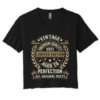 Birthday Premium Quality 1971 Birthday Mom Dad Gift 52nd Birthday Women's Crop Top Tee