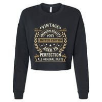 Birthday Premium Quality 1971 Birthday Mom Dad Gift 52nd Birthday Cropped Pullover Crew