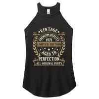 Birthday Premium Quality 1971 Birthday Mom Dad Gift 52nd Birthday Women's Perfect Tri Rocker Tank