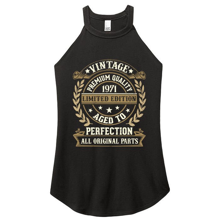 Birthday Premium Quality 1971 Birthday Mom Dad Gift 52nd Birthday Women's Perfect Tri Rocker Tank