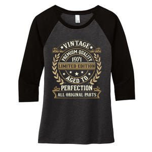 Birthday Premium Quality 1971 Birthday Mom Dad Gift 52nd Birthday Women's Tri-Blend 3/4-Sleeve Raglan Shirt