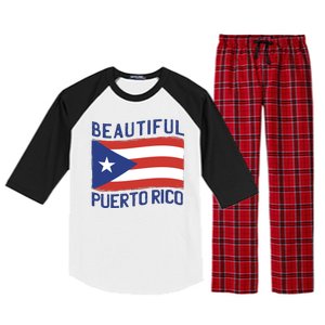 Beautiful Puerto Rico Flag Raglan Sleeve Pajama Set