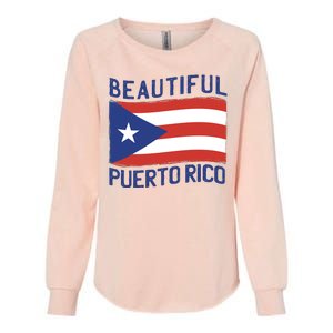 Beautiful Puerto Rico Flag Womens California Wash Sweatshirt