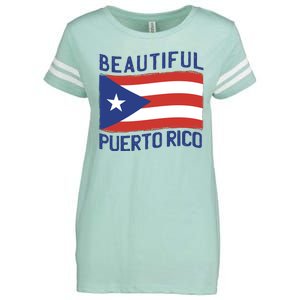 Beautiful Puerto Rico Flag Enza Ladies Jersey Football T-Shirt