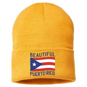 Beautiful Puerto Rico Flag Sustainable Knit Beanie