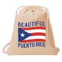 Beautiful Puerto Rico Flag Drawstring Bag