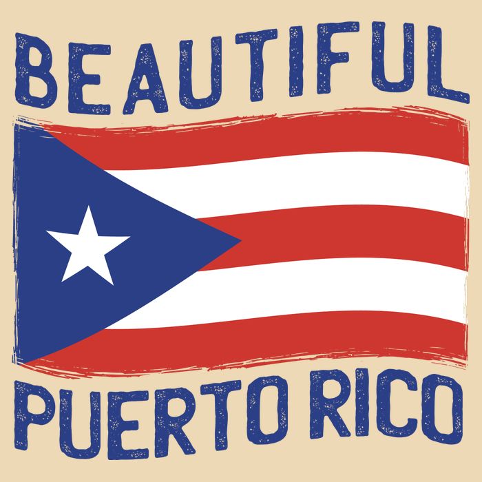 Beautiful Puerto Rico Flag Drawstring Bag