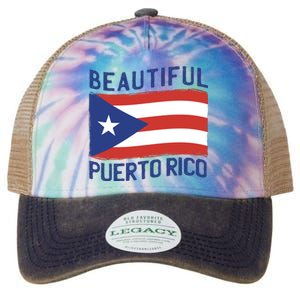 Beautiful Puerto Rico Flag Legacy Tie Dye Trucker Hat