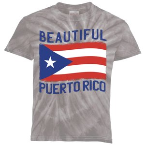 Beautiful Puerto Rico Flag Kids Tie-Dye T-Shirt