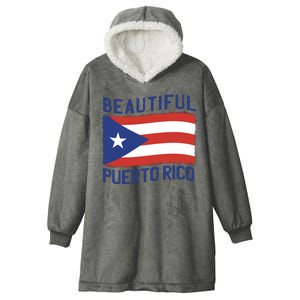 Beautiful Puerto Rico Flag Hooded Wearable Blanket