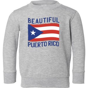 Beautiful Puerto Rico Flag Toddler Sweatshirt