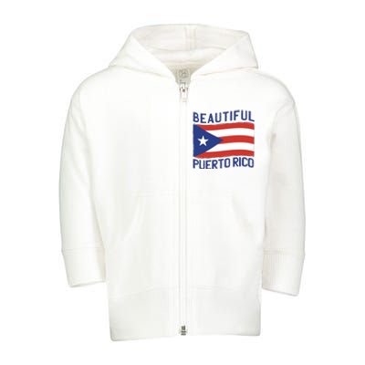 Beautiful Puerto Rico Flag Toddler Zip Fleece Hoodie