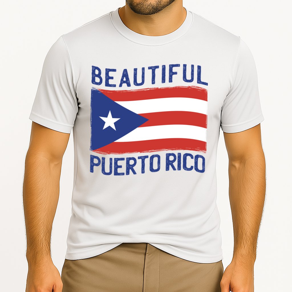 Beautiful Puerto Rico Flag Cooling Performance Crew T-Shirt